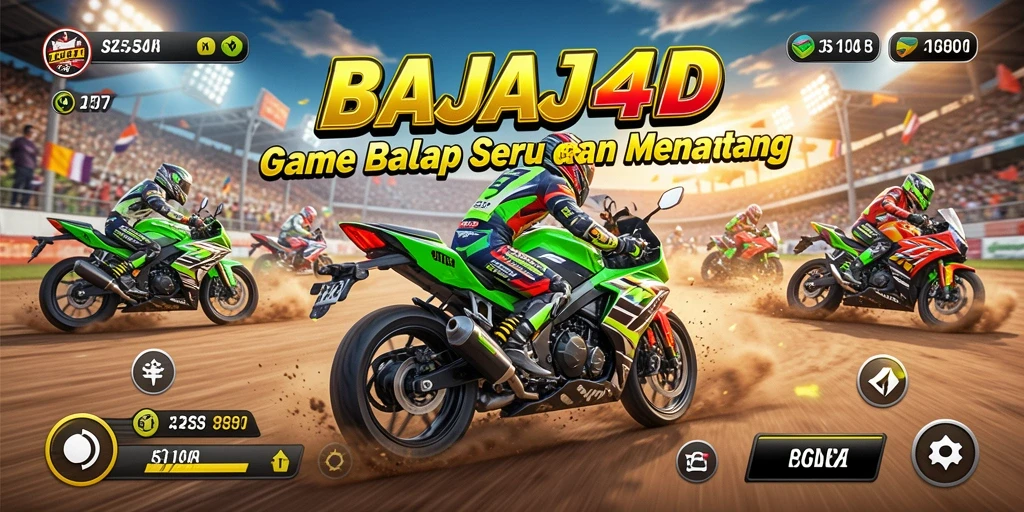 Screenshot BAJAJ4D menampilkan momen intens saat balapan di trek yang menantang.