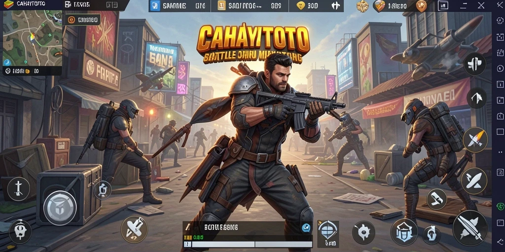 Tangkapan layar menampilkan aksi seru dalam permainan Battle Royale.