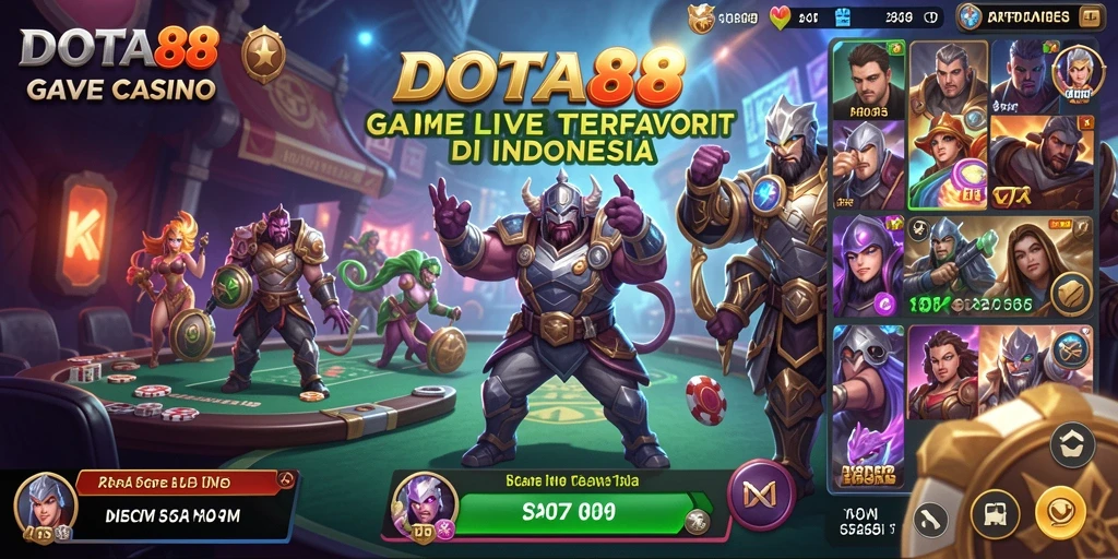 Gameplay DOTA88 menampilkan dealer cantik dan permainan kasino interaktif.