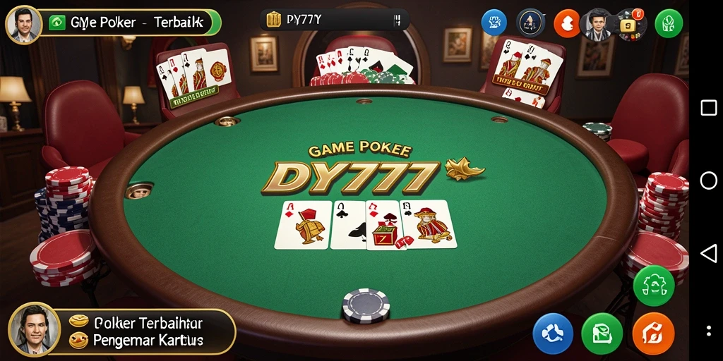 Tampilan gameplay DY777 yang menegangkan dalam permainan poker.