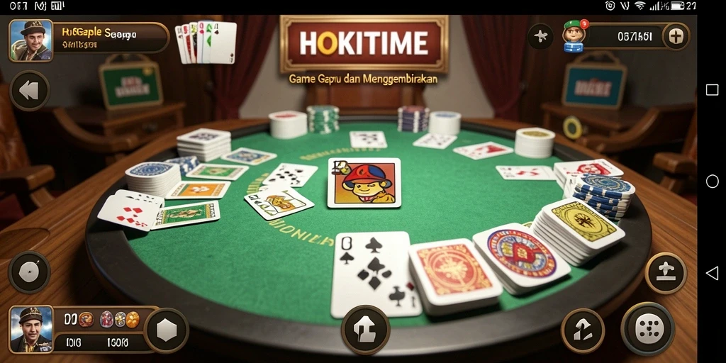 Tampilan gameplay HOKITIME dengan aksi seru permainan Gaple.