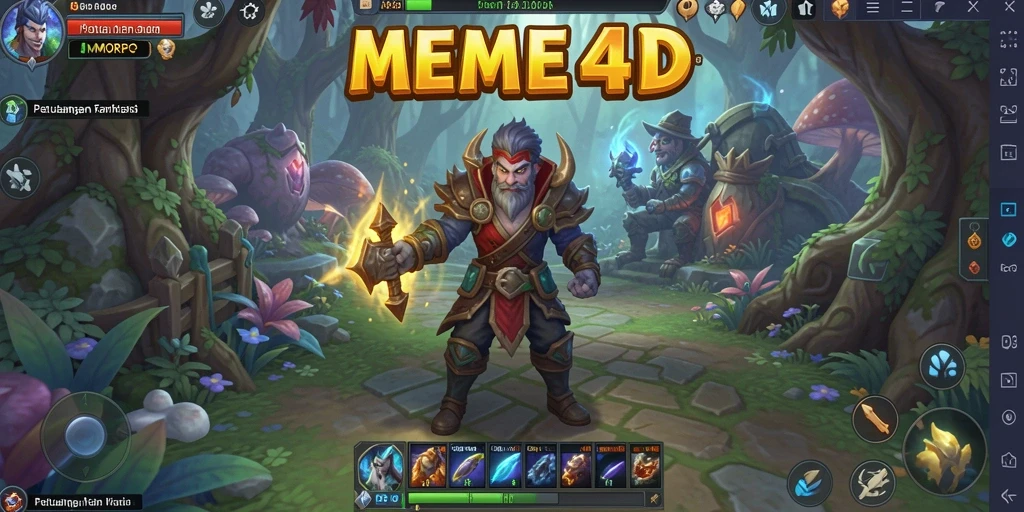 Screenshot gameplay MEME4D yang spektakuler dalam dunia MMORPG.