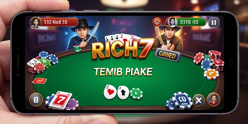 Tampilan gameplay Poker yang mendebarkan di RICH7.