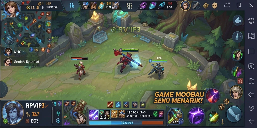 Tangkapan layar gameplay RPVIP3 yang epik selama pertempuran tim.