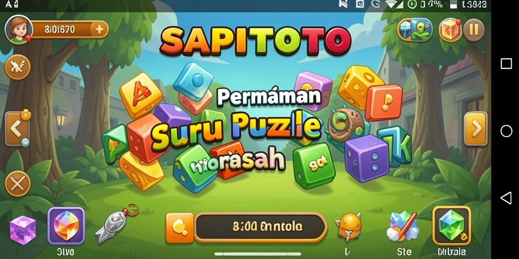 Tampilan gameplay SAPITOTO dengan berbagai teka-teki menarik.