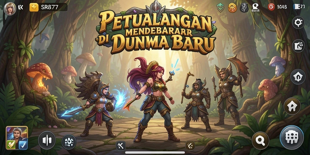 Menampilkan aksi seru dalam permainan petualangan penuh tantangan.